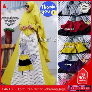 Jual RRJ012D269 Dress Muslim Girly Wanita Syari Sk Terbaru BMGShop