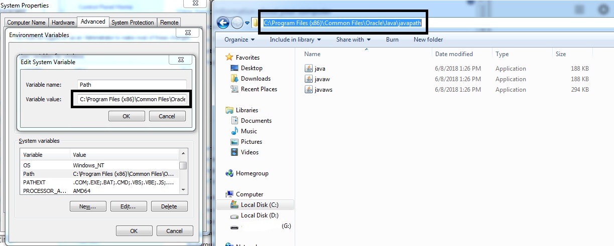 system variables Path edit
