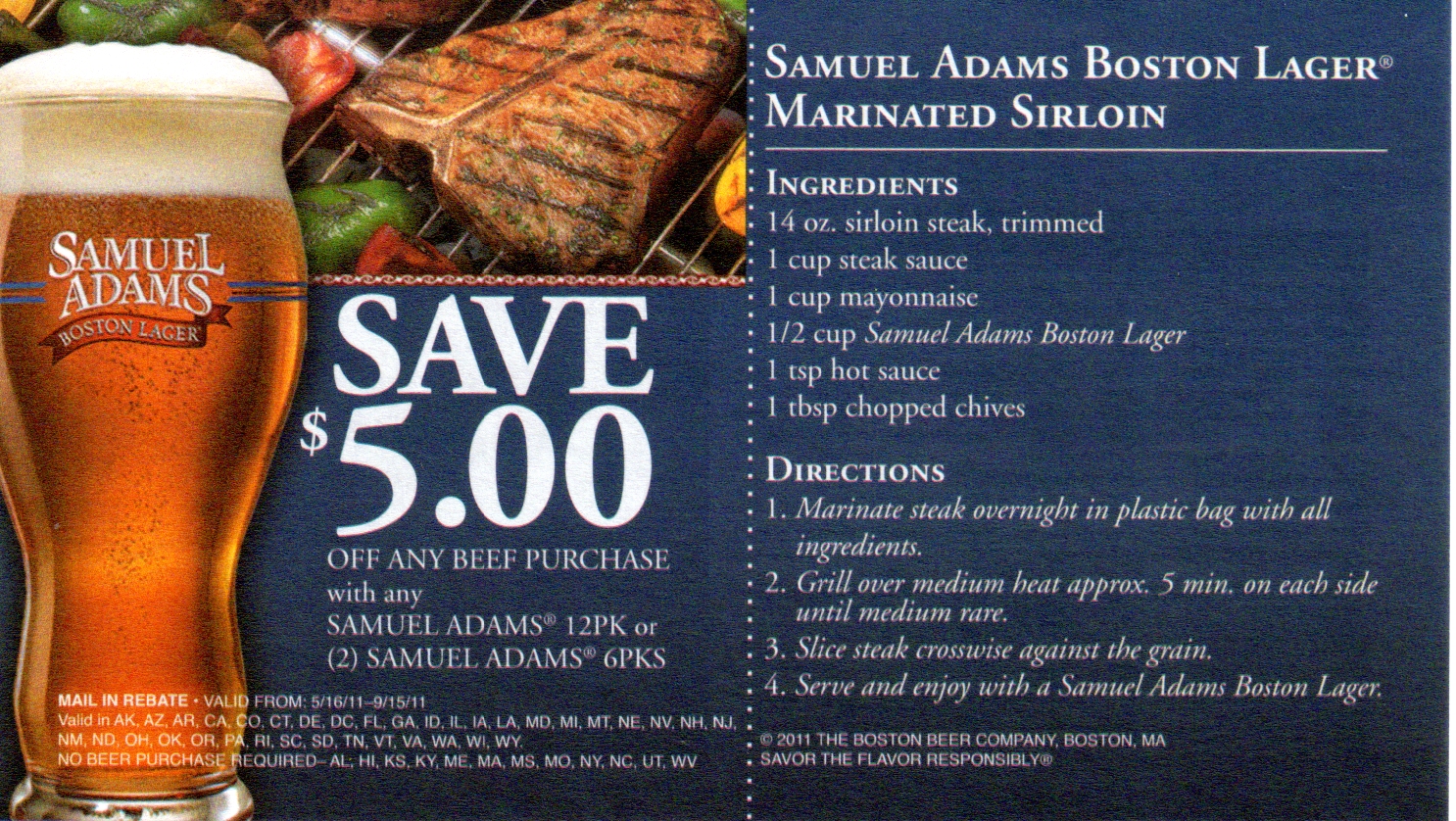 Coupon STL Samuel Adams Beer Rebate 5 On Beef