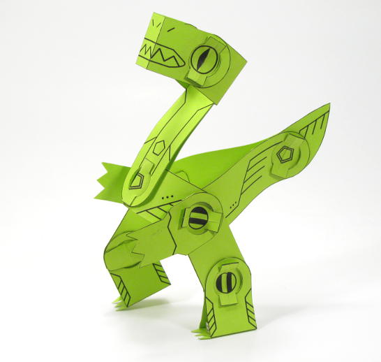 Raptor Poplock Paper Toy