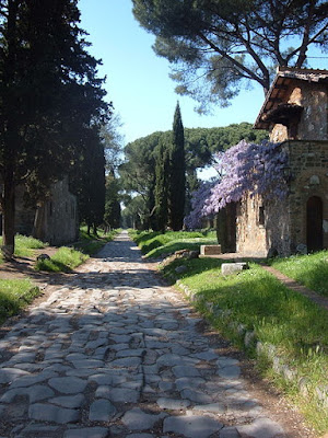 Remains of the Via Appia in Rome, near Quarto Miglio