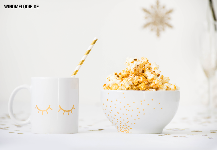 Tasse Geschirr gold bemalen DIY Popcorn Rezept gesund Tasse Geschirr gold bemalen DIY Popcorn Rezept gesund