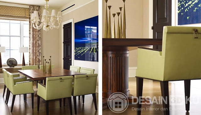 Desain Ruang Makan Modern Terkini Dengan Nuansa Kursi Warna Hijau Desain Ruang Makan Modern Terkini Dengan Nuansa Kursi Warna Hijau