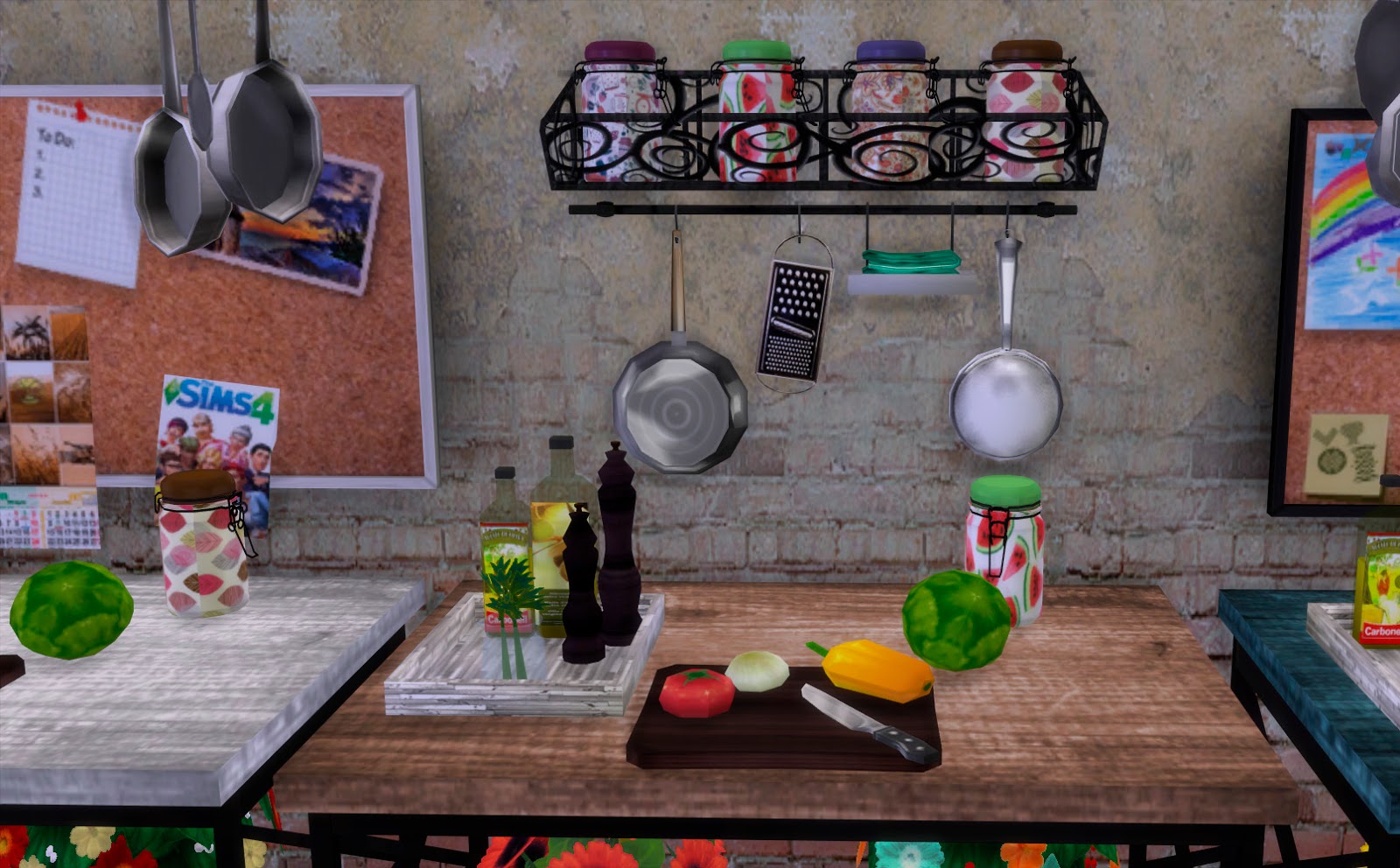 Sims 4 Ccs The Best Urban Chic Kitchen Clutter By Pqsim4