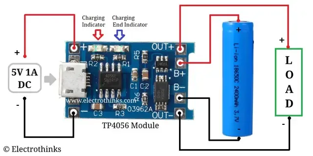 TP4056 Lithium-Ion Cell Charging Module - Electrothinks!