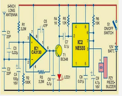 Circuit diagram CellPhone Detector