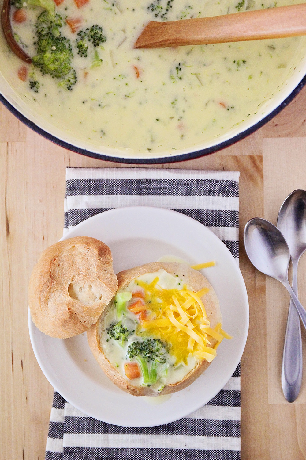Making your favorite restaurant soup at home is easy and delicious with this Panera-copycat broccoli cheddar soup!