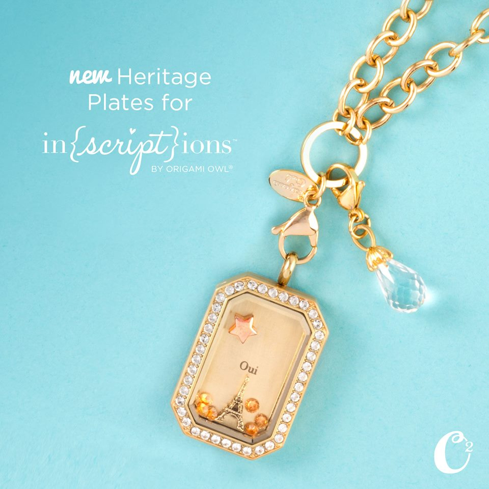 Origami Owl Heritage Living Locket Plates available at StoriedCharms.com