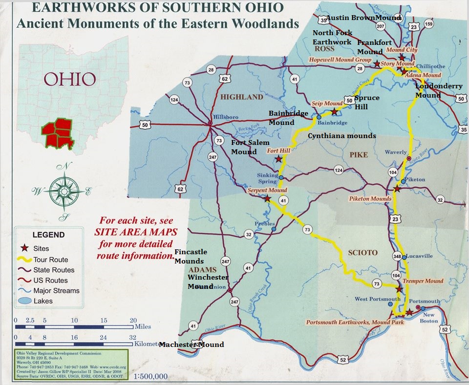 A Travel Tour of the Adena Hopewell Mounds in Highland, Ross, Highland