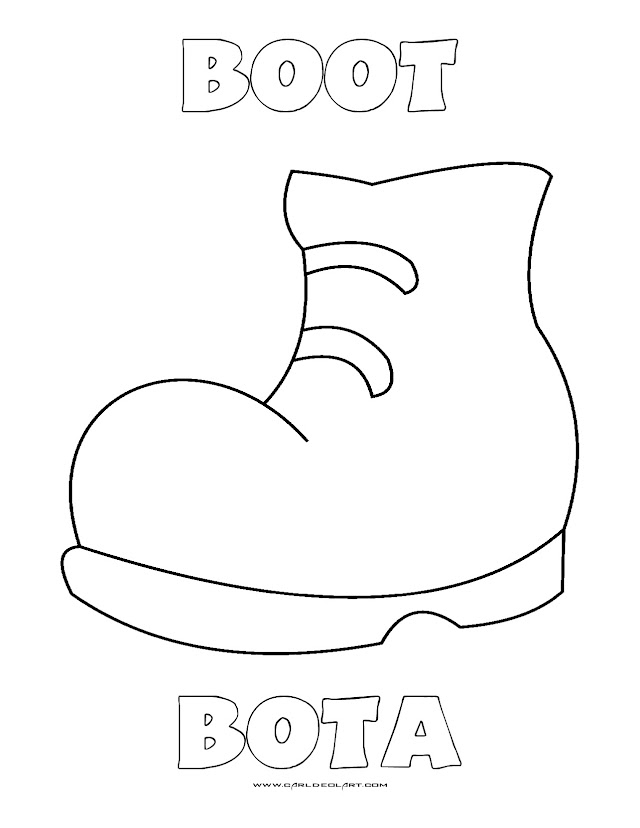 Dibujos Inglés - Español con B: Bota - Boot