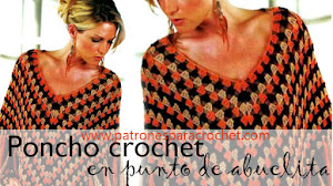 Poncho Tejido en Punto Granny