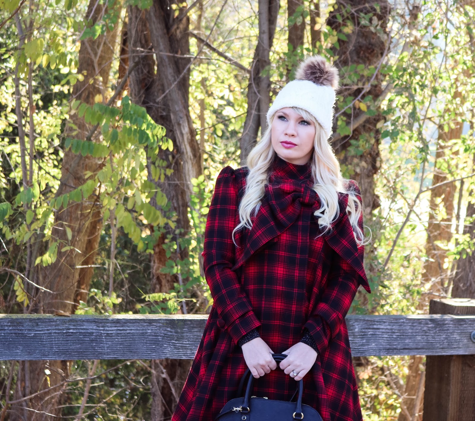Red Plaid Coat for the Holidays