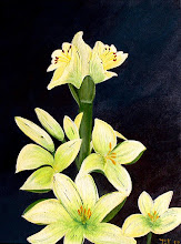 Amaryllis en Lelie 40cm x 50cm van Acryl