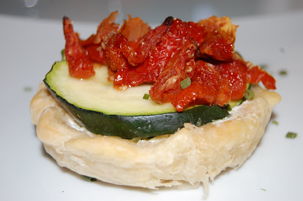  Tartaletas de calabacin tomates secos y queso