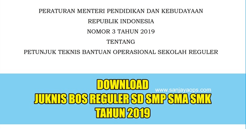 Download Permendikbud Nomor 3 Tahun 2019 Tentang Juknis