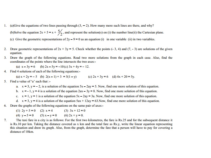 MATHS MAGIC Linear Equation in two variables class IX