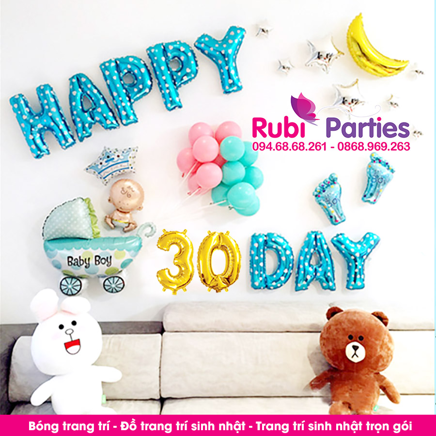 Bóng trang trí đầy tháng cho bé ở Thanh Oai Bong trang tri day thang cho be o Thanh Oai