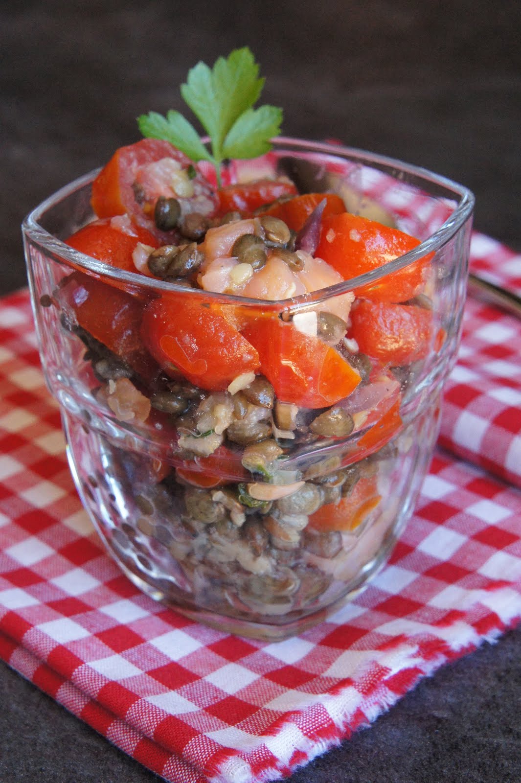 Salade de lentilles vertes au saumon fumé