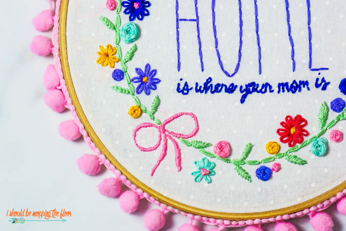 Mothers Day DIY Hoop Art | i should be mopping the floor