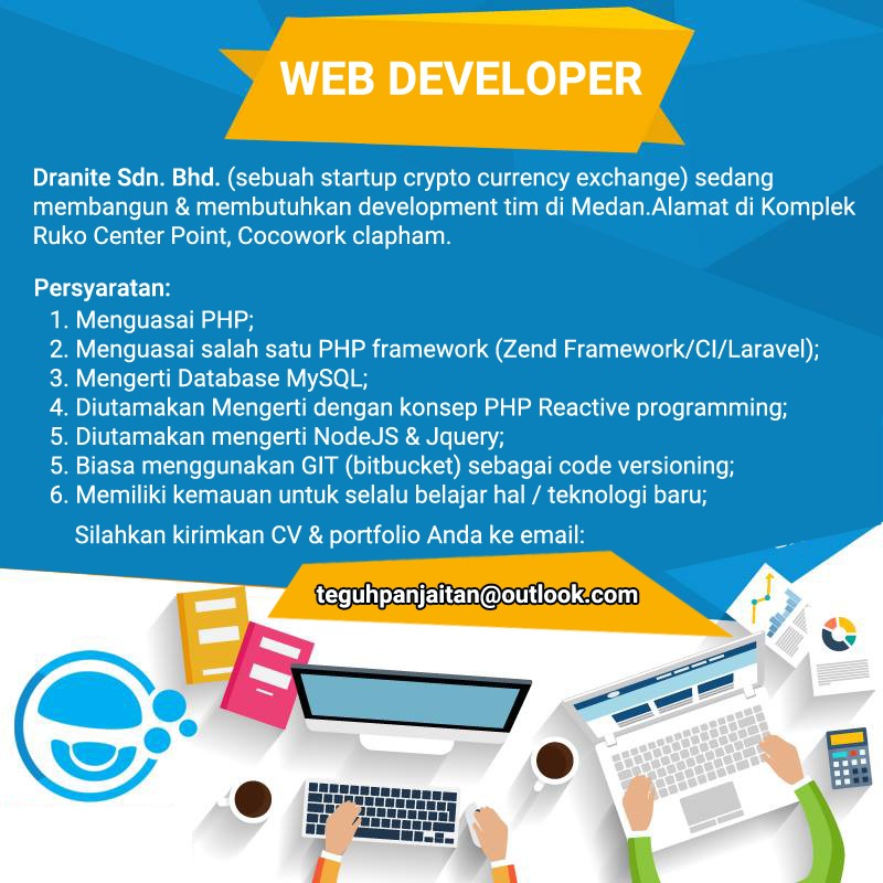 Lowongan Kerja Medan Terbaru Web Developer Di Dranite Sdn Bhd Medanloker Com Lowongan Kerja Medan