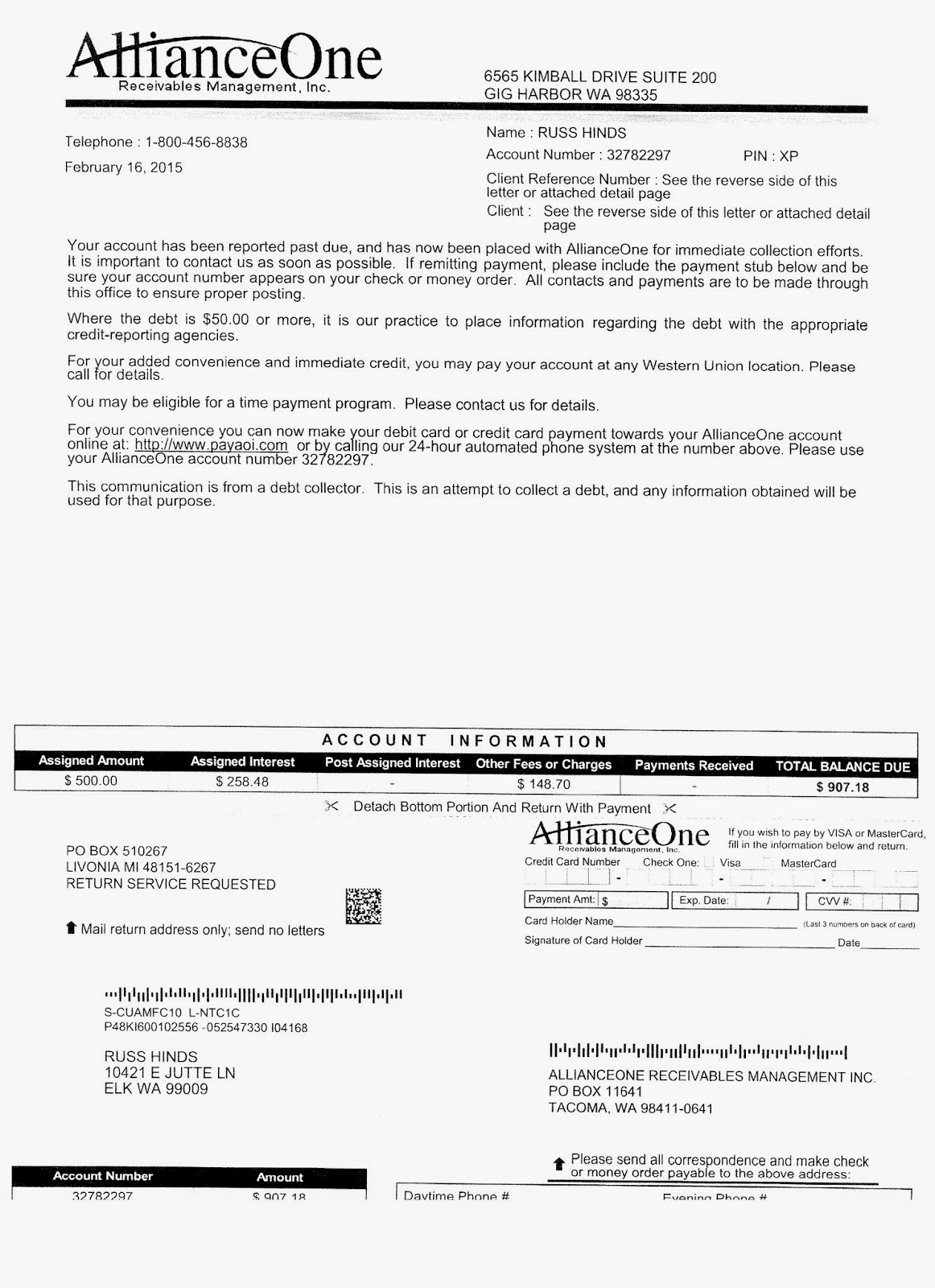 Man Fined 1500 00 For Looking For A Job February 28 2015 Update My Response To Alliance One Collection Agency Hilarious