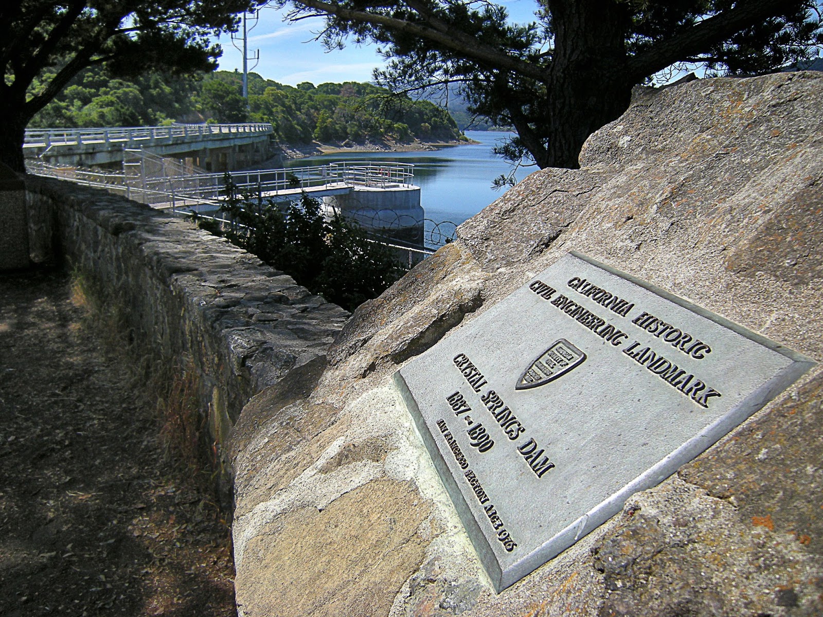 Crystal Springs dam on the San Andreas fault near San Francisco This dam survived the 1906 earthquake even though it's only 100 yards from the fault.