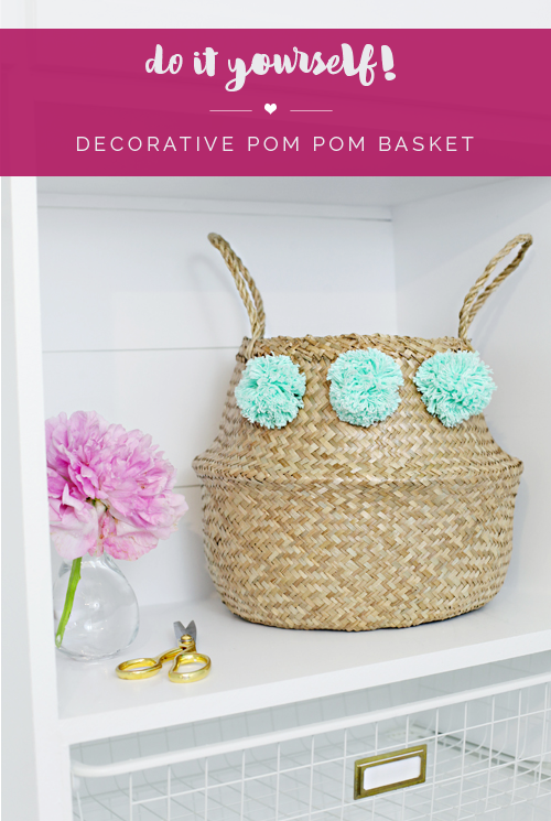 IHeart Organizing DIY Pom Pom Basket (an easy High/Low project!)