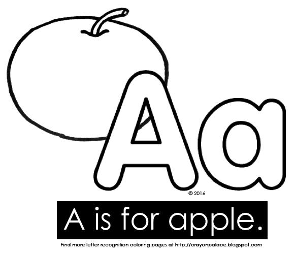 "A is for apple" alphabet coloring pages | Crayon Palace