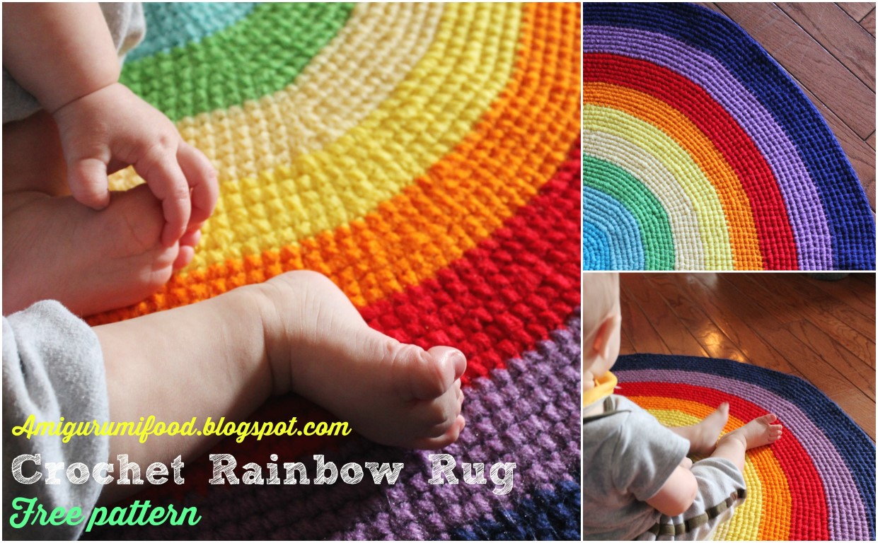 Crochet Rainbow Rug Free pattern