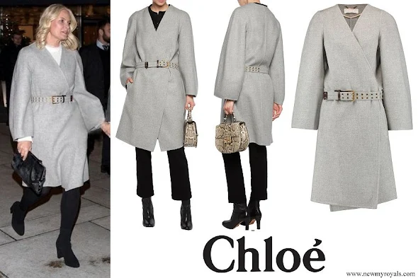 Crown Princess Mette-Marit wore CHLOE Wool and cashmere-blend felt coat