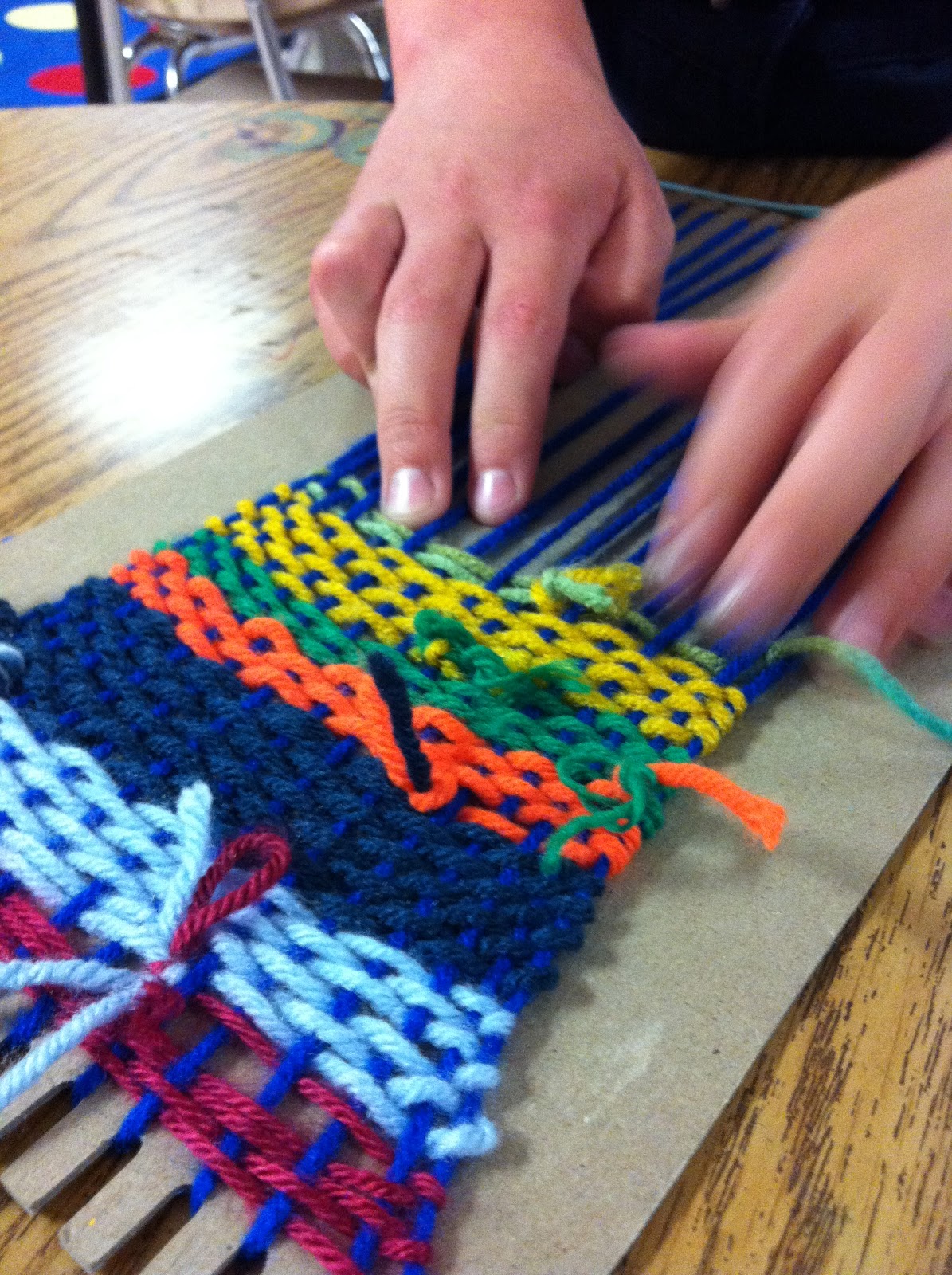 ChumleyScobey Art Room 2nd Grade Yarn Weavings