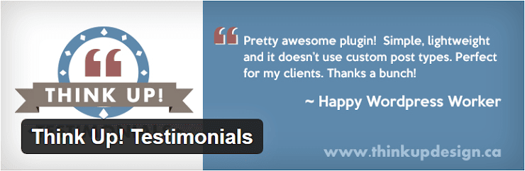 Think up testimonial plugin