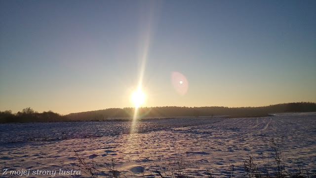 słońce zimą zima na mazurach