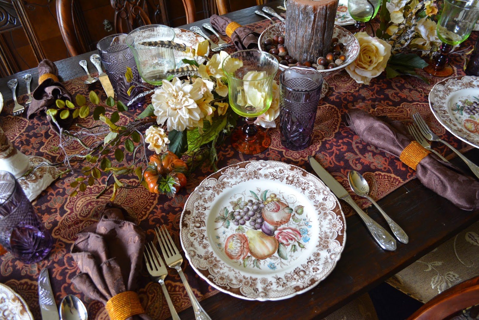 Nancy's Daily Dish: Johnson Brothers Harvest Fruit Tablescape