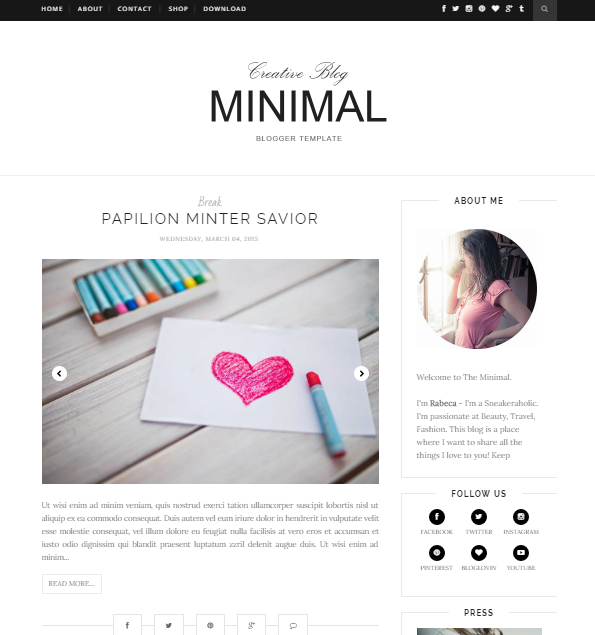 Blogger Minimal Templates