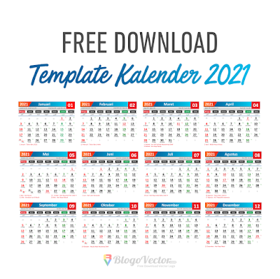 Template Kalender 2021 Logo Vector cdr