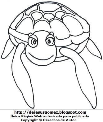 Tortuga Dibujo de tortuga acuática para colorear, pintar o imprimir. Imagen de tortuga de Jesus Gómez