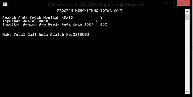 Program Menghitung Total Gaji Berdasarkan Status dan