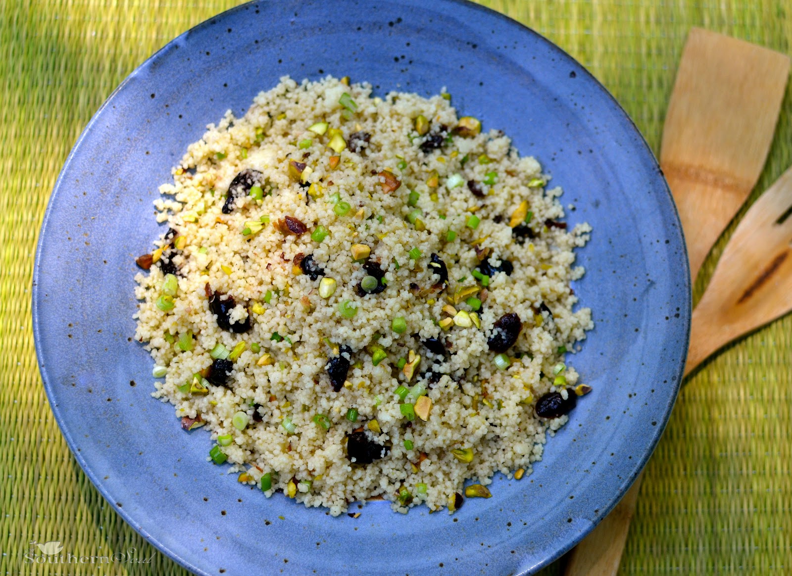 A Southern Soul: Couscous with Spring Onions, Pistachios and Dried Cherries