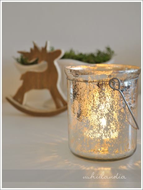 boże narodzenie - dekoracje świąteczne lampion posrebrzane postarzane szkło / christmas decoration mercury glass lantern