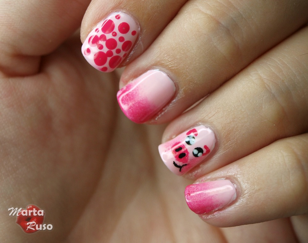 Fluorescent Pink and White Nail Art - wide 6