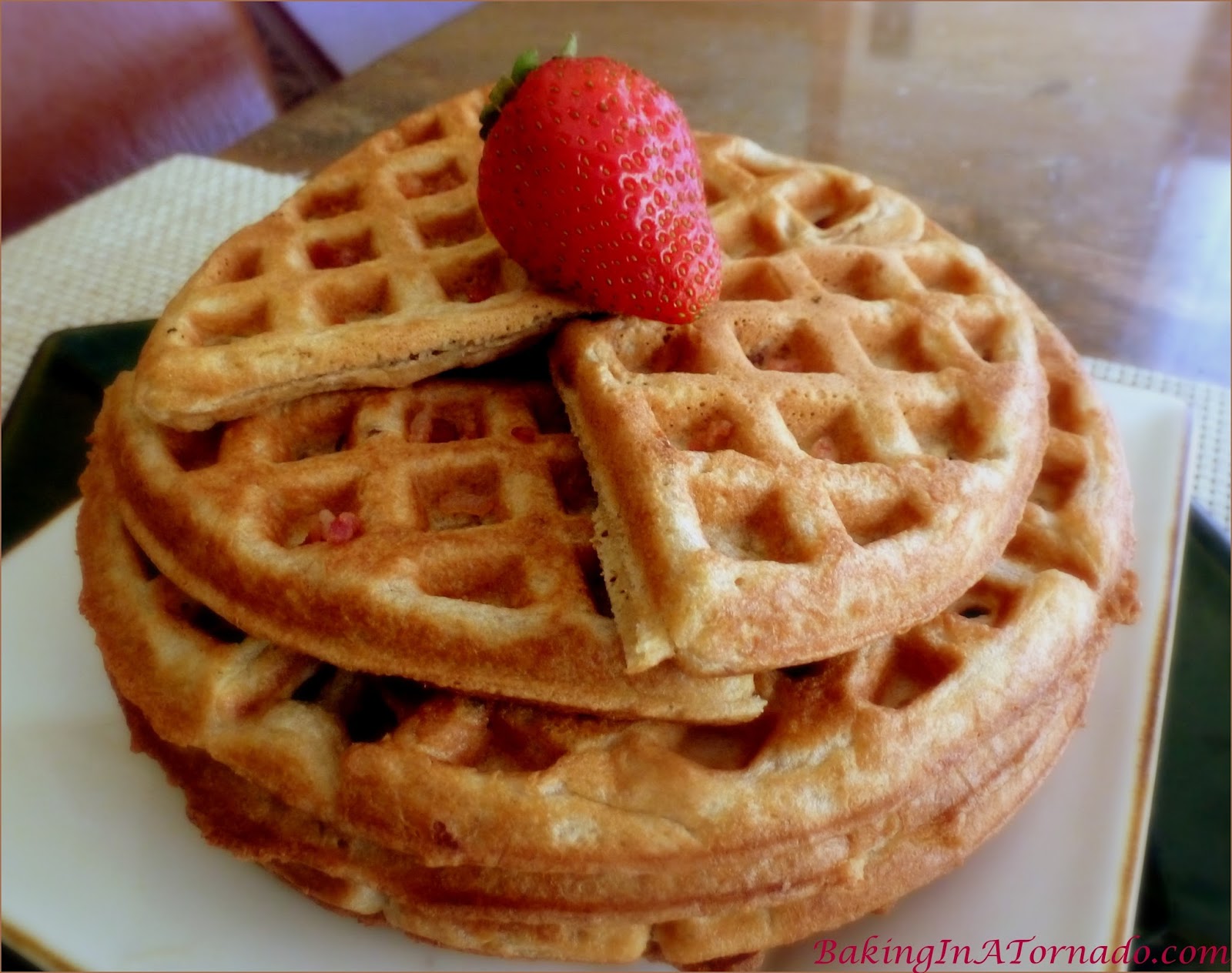 Baking in a Tornado Coffee and Bacon Wake Up Waffles for Waffle Week