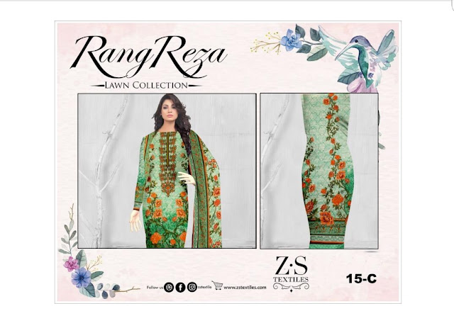 ZS Textile The Original lawn Rangreza Floral pakistani Suits