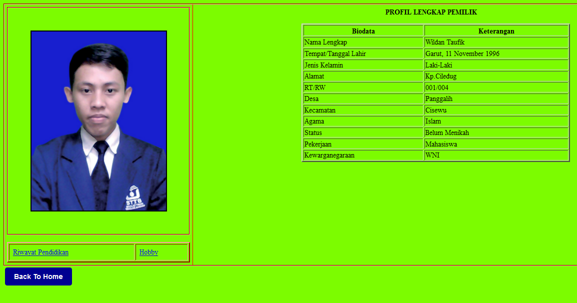 Contoh Html Biodata Sederhana Cara Membuat Biodata Sederhana: Membuat ...