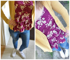 floral and mustard cardigan