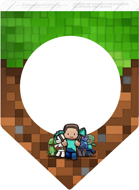 Banderines Gratis para Fiesta de Minecraft. Banderines Gratis para Fiesta de Minecraft.