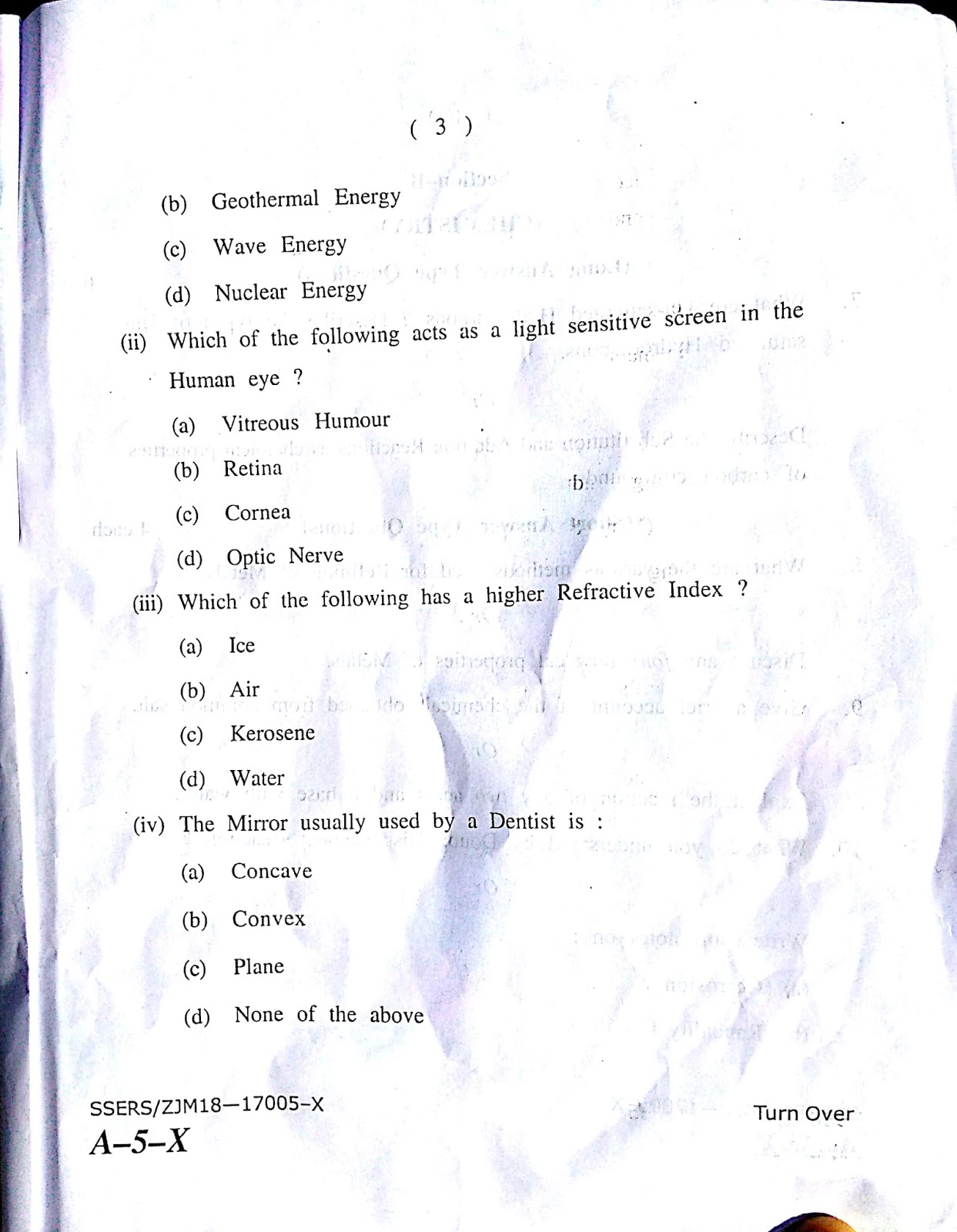 Jkbose class 10th old paper of 2018 science paper JKBOSE OLD PAPERS