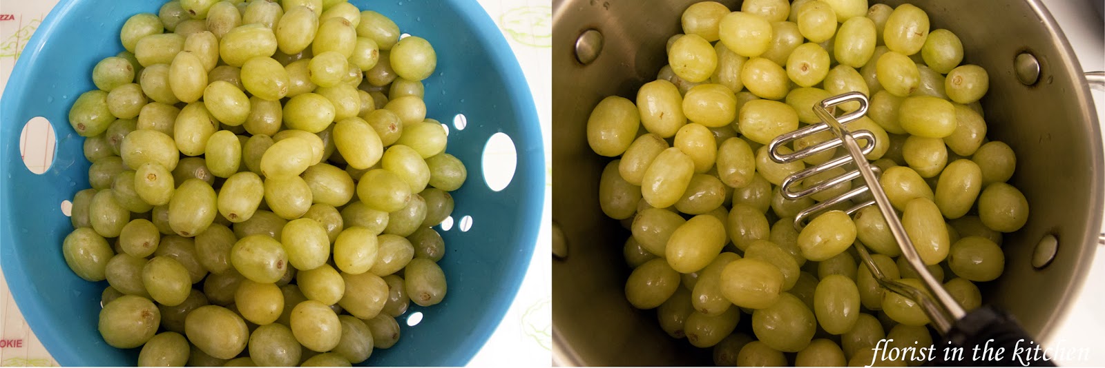 florist in the kitchen Green Grape Jelly First recipe post!