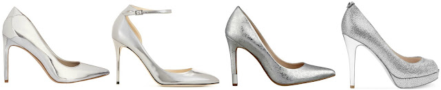 One of these pairs of silver pumps is from Jimmy Choo for $775 and the other three are under $100. Can you guess which one is the designer pair? Click the links below to see if you are correct!