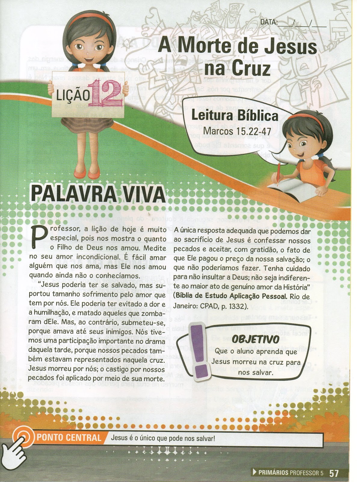 Escolinha Bíblica da Garotada Lição 12